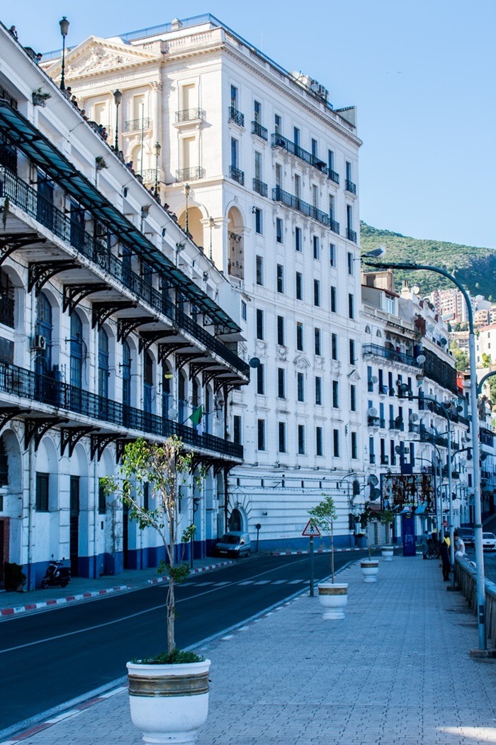 A vertical shot of Bejaia street in Algeria